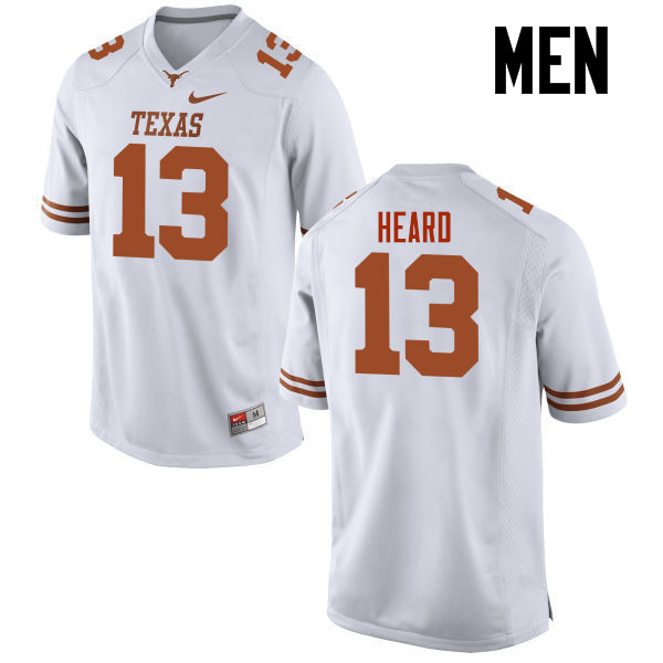 Men #13 Jerrod Heard Texas Longhorns College Football Jerseys-White